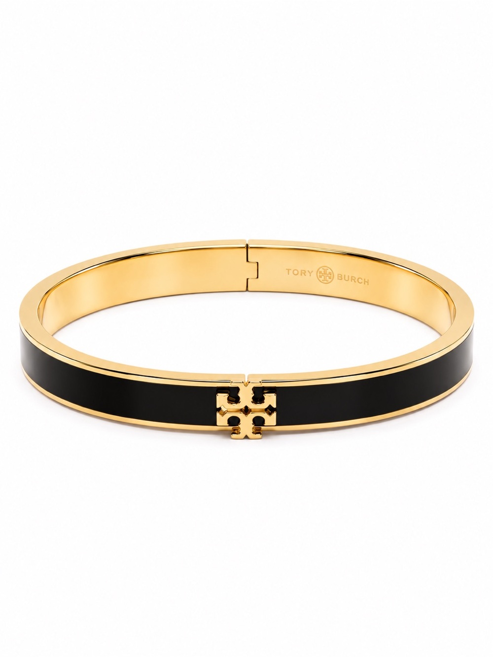 TORY BURCH • Black Kira Bangle Logo Bracelet